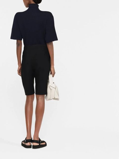 Jil Sander short-sleeved roll-neck knitted top - Blue