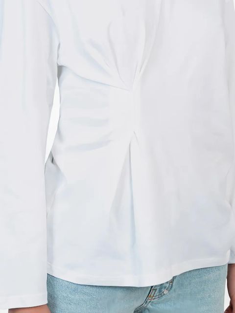 Gimaguas long-sleeve gathered-detail polo shirt - WHITE