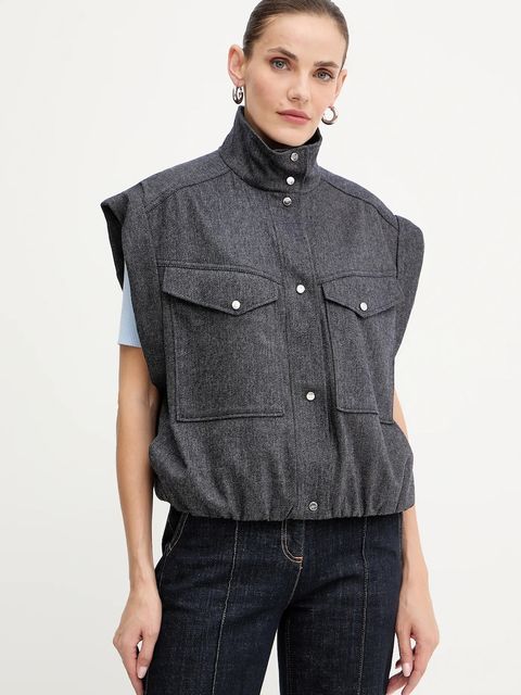 BOSS Orange bezrękawnik z dodatkiem wełny kolor granatowy przejściowy 50547683 - zdjęcie produktu nr 1