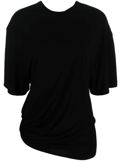Christopher Esber draped-detail short-sleeve T-shirt - Black - zdjęcie produktu nr 1