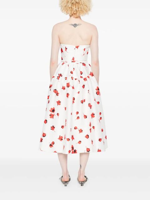 Self-Portrait floral-print taffeta dress - White
