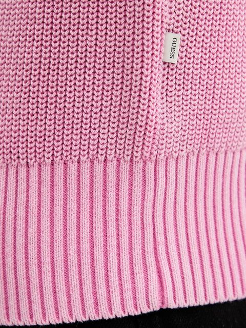 Guess Jeans sweter bawełniany damski kolor różowy W6RR20 Z3HM1