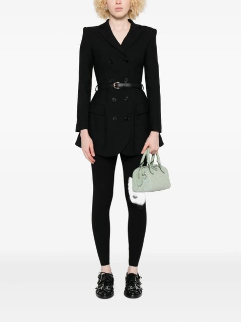 Self-Portrait belted double-breasted dress - Black