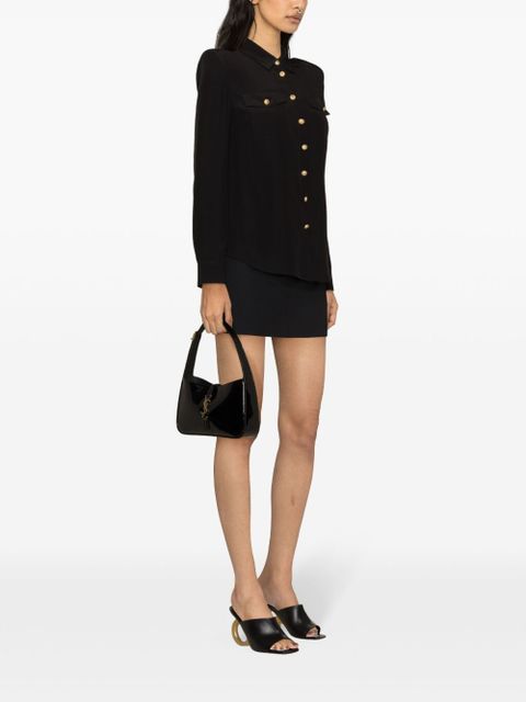 Balmain long-sleeve silk shirt - Black