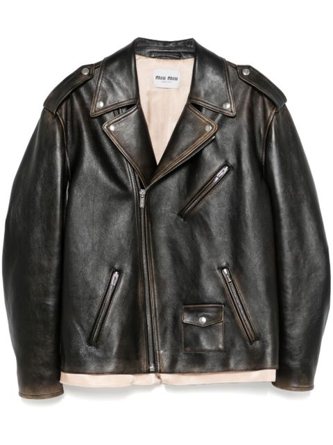 Miu Miu leather jacket - Black