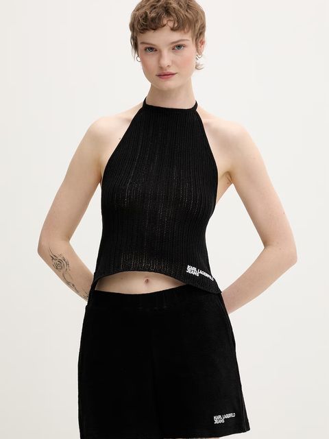 Karl Lagerfeld Jeans top damski bawełniany - zdjęcie produktu nr 2