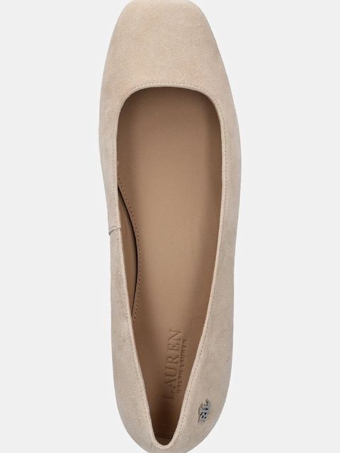 Lauren Ralph Lauren baleriny zamszowe Emellie Bllt kolor beżowy 802974358001
