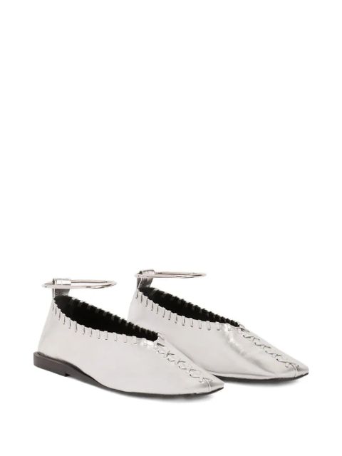 Jil Sander metallic ballet flats - Silver - zdjęcie produktu nr 2