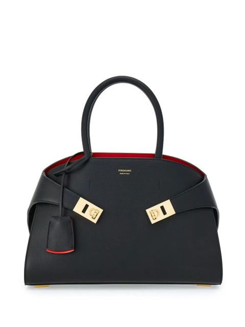 Ferragamo small Hug leather tote bag - Black - zdjęcie produktu nr 1