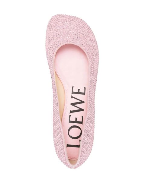 LOEWE Toy rhinestoned ballerina shoes - Pink