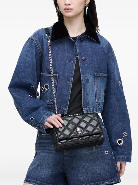 Marc Jacobs The Slim quilted dual-chain leather shoulder bag - Black