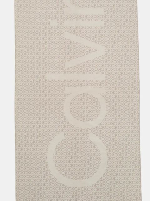 Calvin Klein szalik z domieszką wełny kolor szary wzorzysty K60K612611