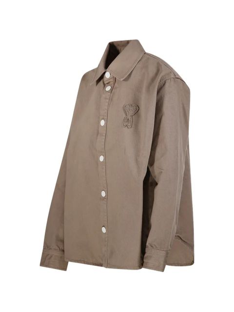 AMI Paris logo-patch shirt - Neutrals
