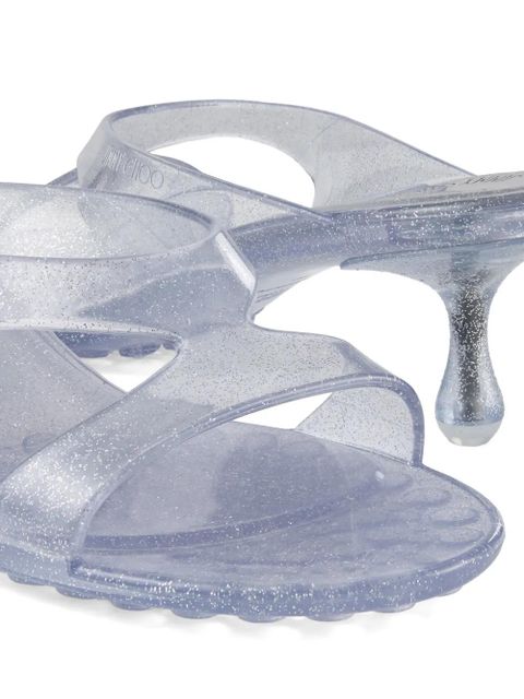 Jimmy Choo Jelly Drop glitter-detail mules - Silver