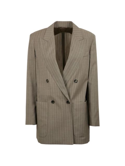 Max Mara pinstriped double-breasted blazer - Brown - zdjęcie produktu nr 1