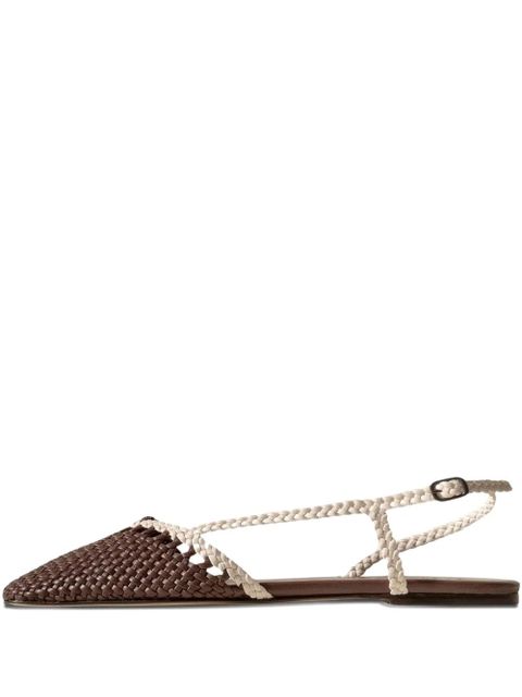 Hereu Rondaia wov-leather slingback flat pumps - Brown - zdjęcie produktu nr 1