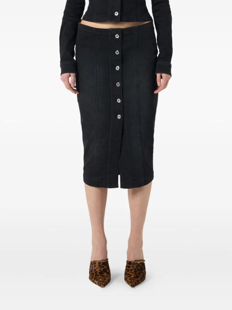 Blumarine logo-print denim skirt - Black - zdjęcie produktu nr 2