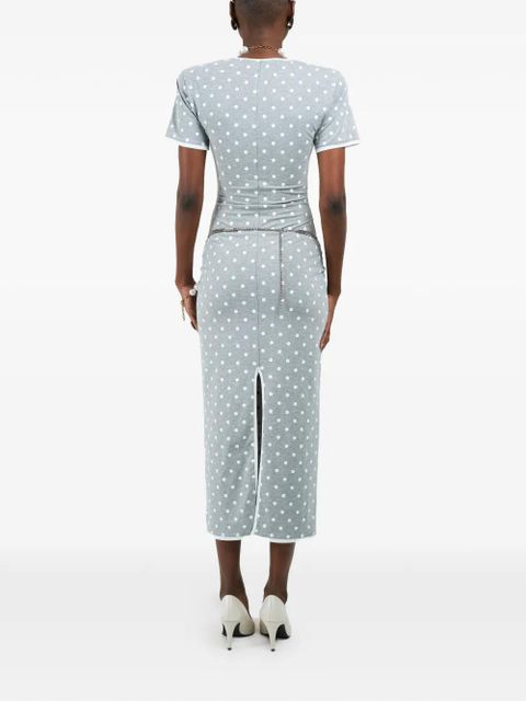 Rowen Rose polka-dot midi dress - Grey