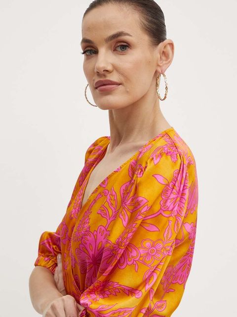 Morgan sukienka RALBA.F kolor pomarańczowy mini rozkloszowana