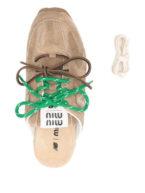 Miu Miu x New Balance 530 SL suede mules - Neutrals
