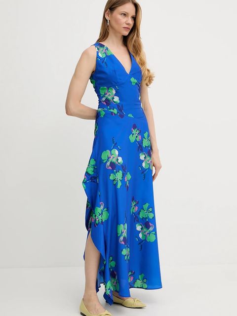 Morgan sukienka RENZO.F kolor niebieski maxi rozkloszowana RENZO.F - zdjęcie produktu nr 2