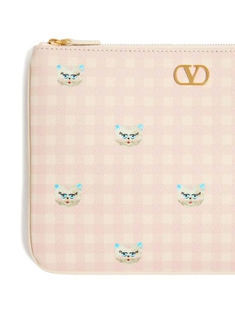 Valentino Garavani Le Chat De La Maison print clutch bag - Pink