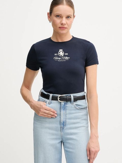 Tommy Hilfiger t-shirt damski kolor granatowy WW0WW47316 - zdjęcie produktu nr 1