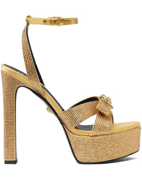 Versace 140mm crystal-embellished sandals - Yellow - zdjęcie produktu nr 1