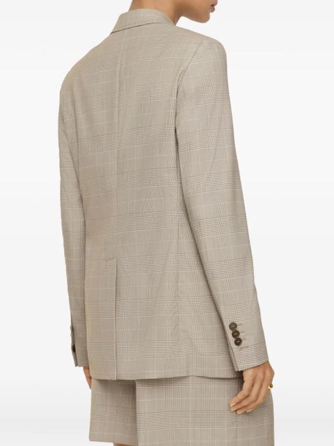 Burberry check wool tailored jacket - Neutrals - zdjęcie produktu nr 2