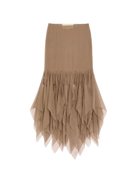 Valentino Garavani asymmetrical chiffon skirt - Green - zdjęcie produktu nr 1