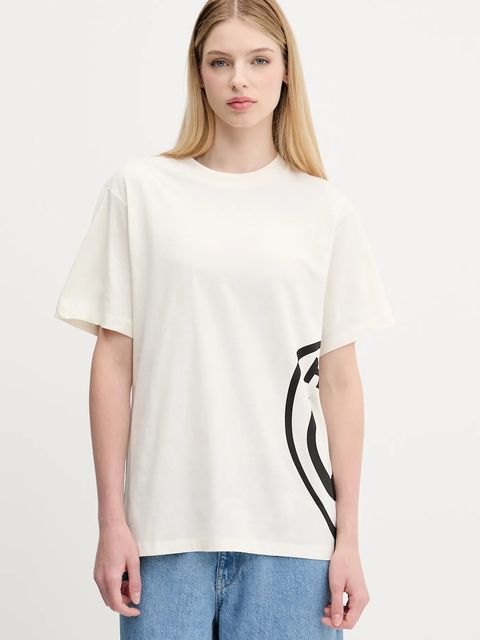 Hugo Blue t-shirt bawełniany damski kolor beżowy 50545053 - zdjęcie produktu nr 1