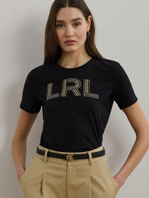 Lauren Ralph Lauren t-shirt bawełniany damski kolor czarny 200971125 - zdjęcie produktu nr 1