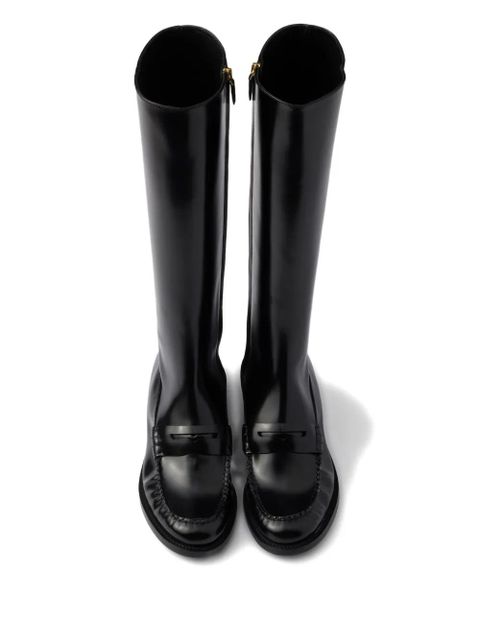 Prada leather zip-fastening boots - Black - zdjęcie produktu nr 2