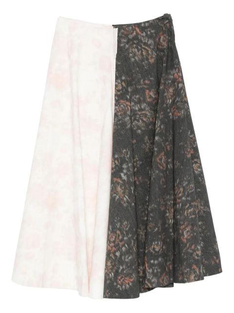 GANNI floral-print panelled skirt - White - zdjęcie produktu nr 2