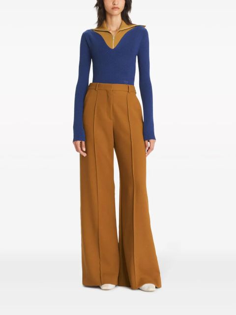 Tory Burch wide-leg wool trousers - Brown - zdjęcie produktu nr 2