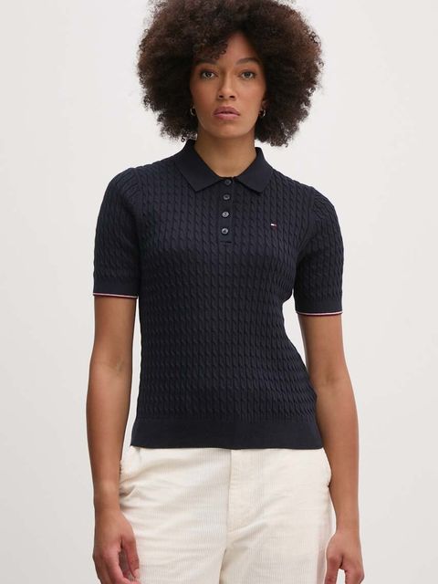 Tommy Hilfiger polo bawełniane kolor granatowy WW0WW41878