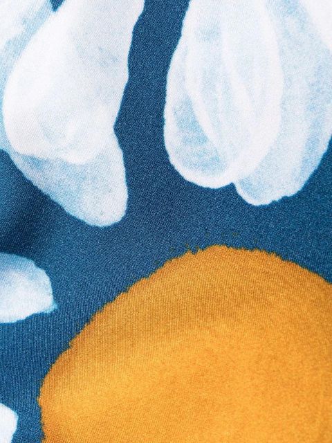 Marni long-sleeve sunflower-print swimsuit - Blue