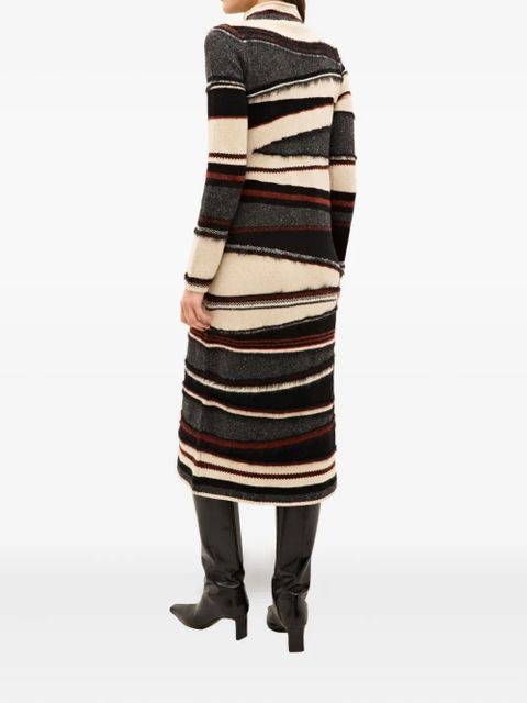 Marie Oliver Hesta striped high-neck midi dress - Neutrals