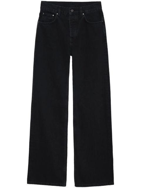 ANINE BING logo-patch wide-leg jeans - Black - zdjęcie produktu nr 1