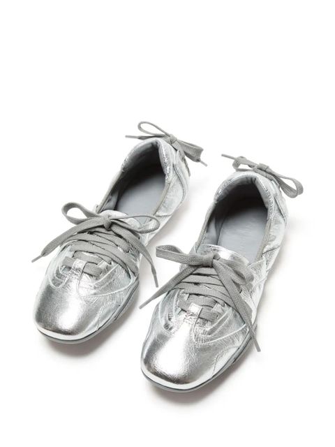 Acne Studios lace-up leather ballet flats - Silver