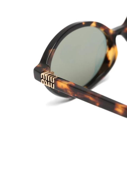 Miu Miu Eyewear tortoiseshell-pattern oval-frame sunglasses - Brown