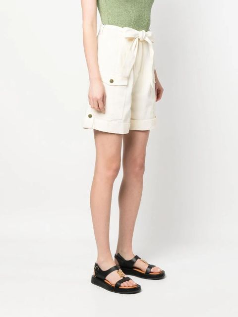 TWINSET belted cotton cargo shorts - Neutrals