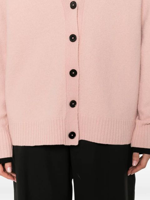 Jil Sander button ribbed hem cardigan - Pink