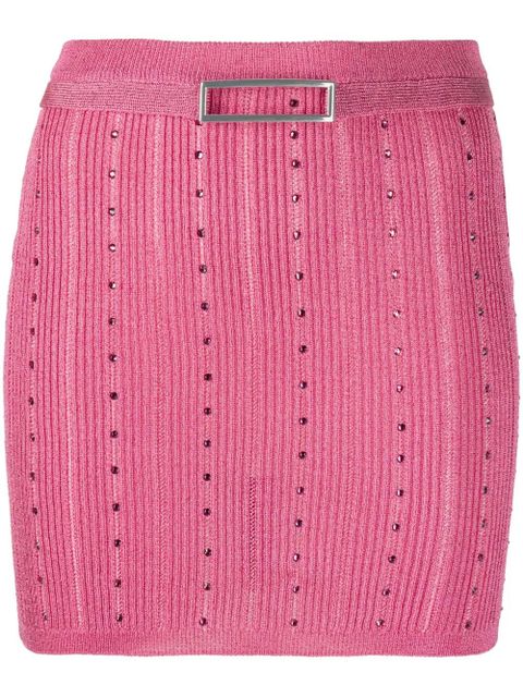 Alessandra Rich embellished knitted miniskirt - Pink - zdjęcie produktu nr 1