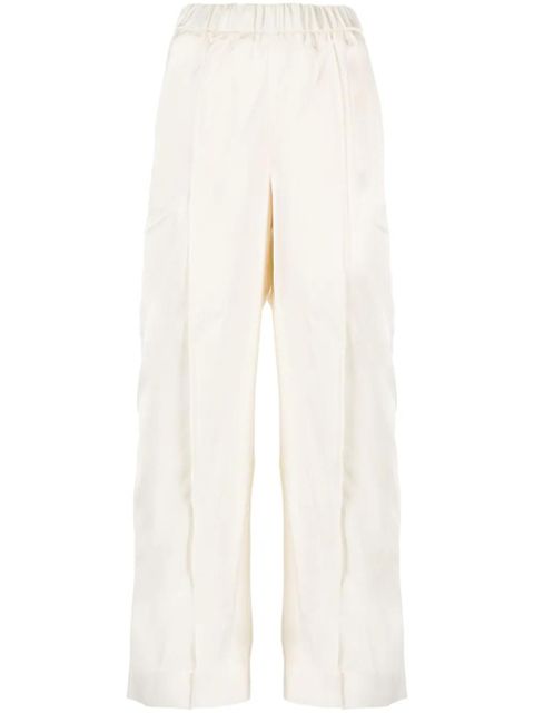 Jil Sander elasticated-waist wide-leg trousers - White - zdjęcie produktu nr 1