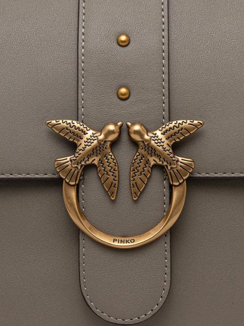 PINKO maxi Love stud-embellished shoulder bag - Grey