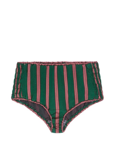 DRIES VAN NOTEN striped micro shorts - Green - zdjęcie produktu nr 1