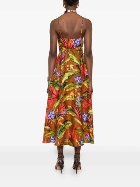 FARM Rio floral-print midi dress - Brown