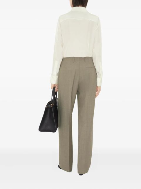Burberry double-pleated wool pants - Green