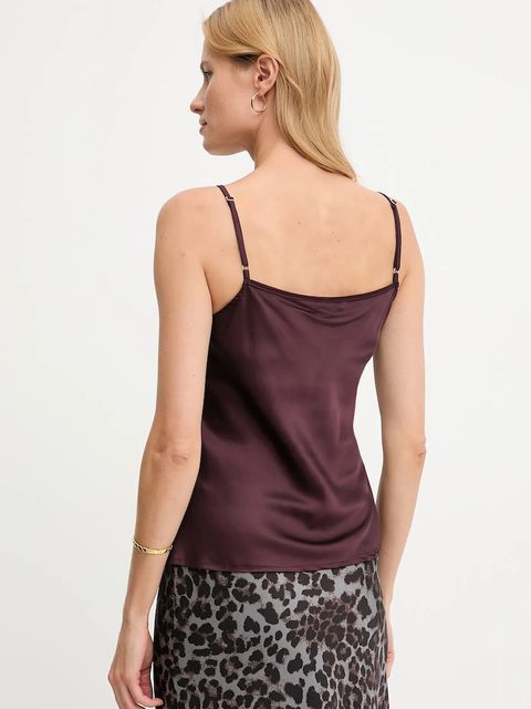 Answear.LAB bluzka damska kolor bordowy gładka